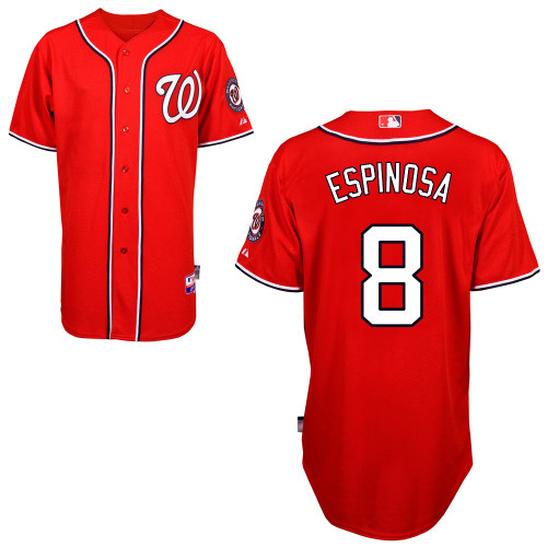 Danny Espinosa #8 MLB Jersey-Washington Nationals Men's Authentic Alternate 1 Red Cool Base Baseball Jersey